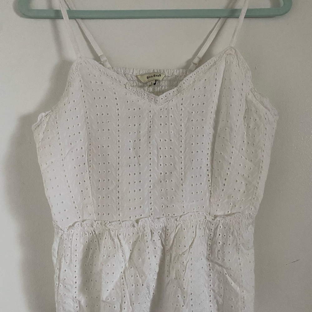 White Eyelet Women's Top - summer embroidered white feminine top